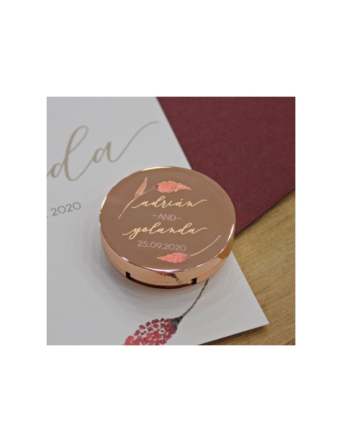 Balsamo de labios con espejo en caja de regalo detalles para invitados de  boda